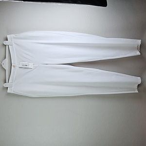 Eileen Fisher | NWT Women's White Cotton Blend Ponte High Waist Ankle Pants  XL